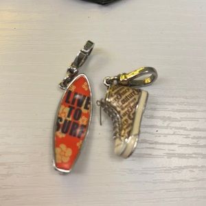 Two Juicy Couture Charms - Surfboard and Converse Shoe Silver